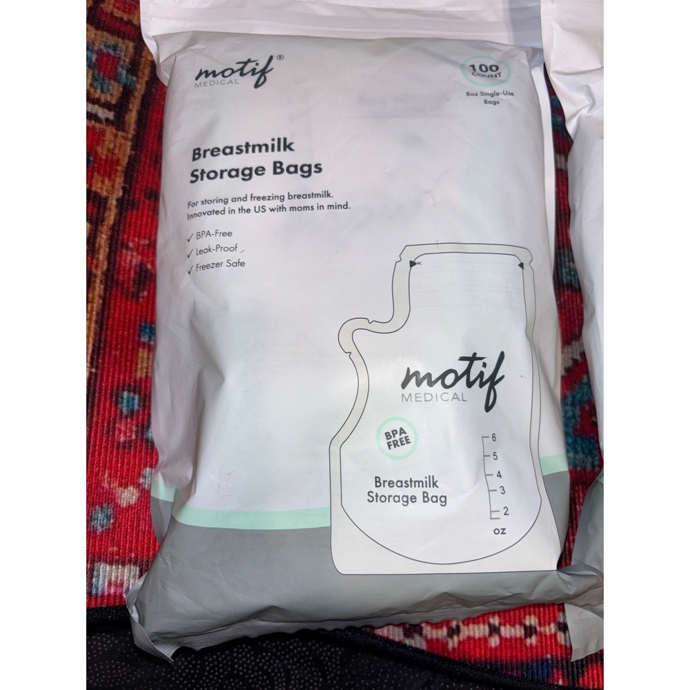 3 bags motif Medical Breastmilk Storage Bags 100 Count 8oz BPA-Free Leak-Proofs